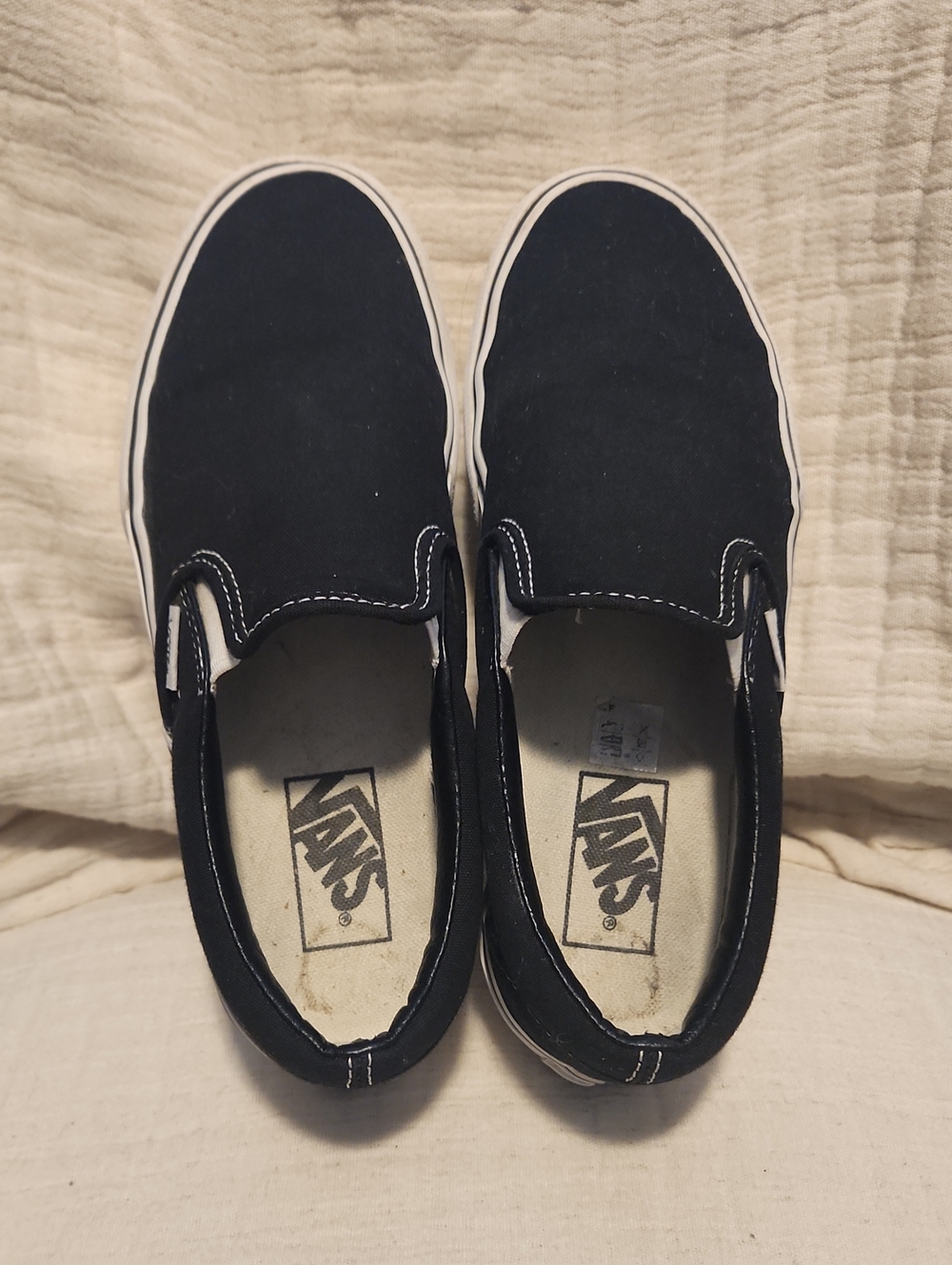 Vans Black & White Classic Slip-On Loafers